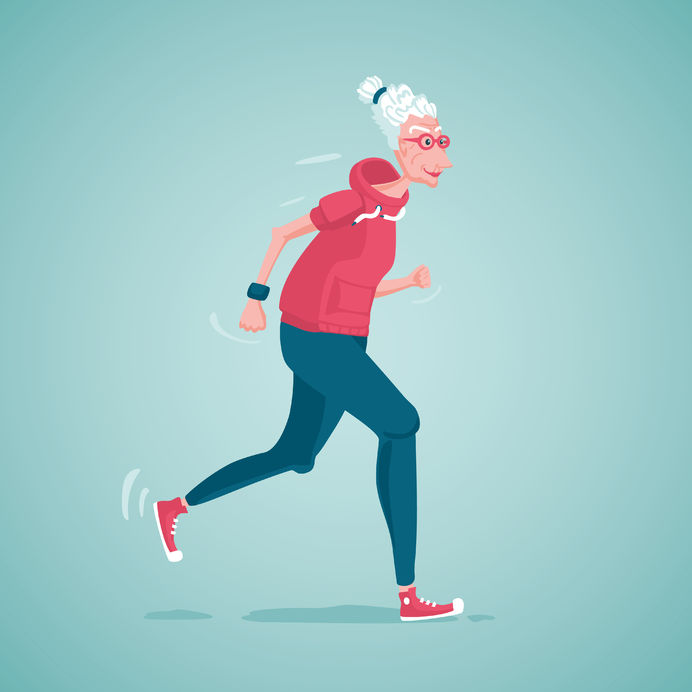 49371194 - old lady running